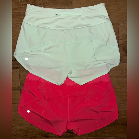 Mint and Pink Lululemon Speed Up shorts 4 inch High Rise Bundle! - Picture 2 of 5